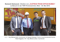 Direktor von Austrian trade office Mumbai besucht TWF-Firmenzentrale